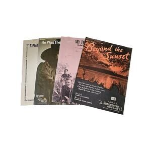 Set of 4 Vintage Sheet Music Religious